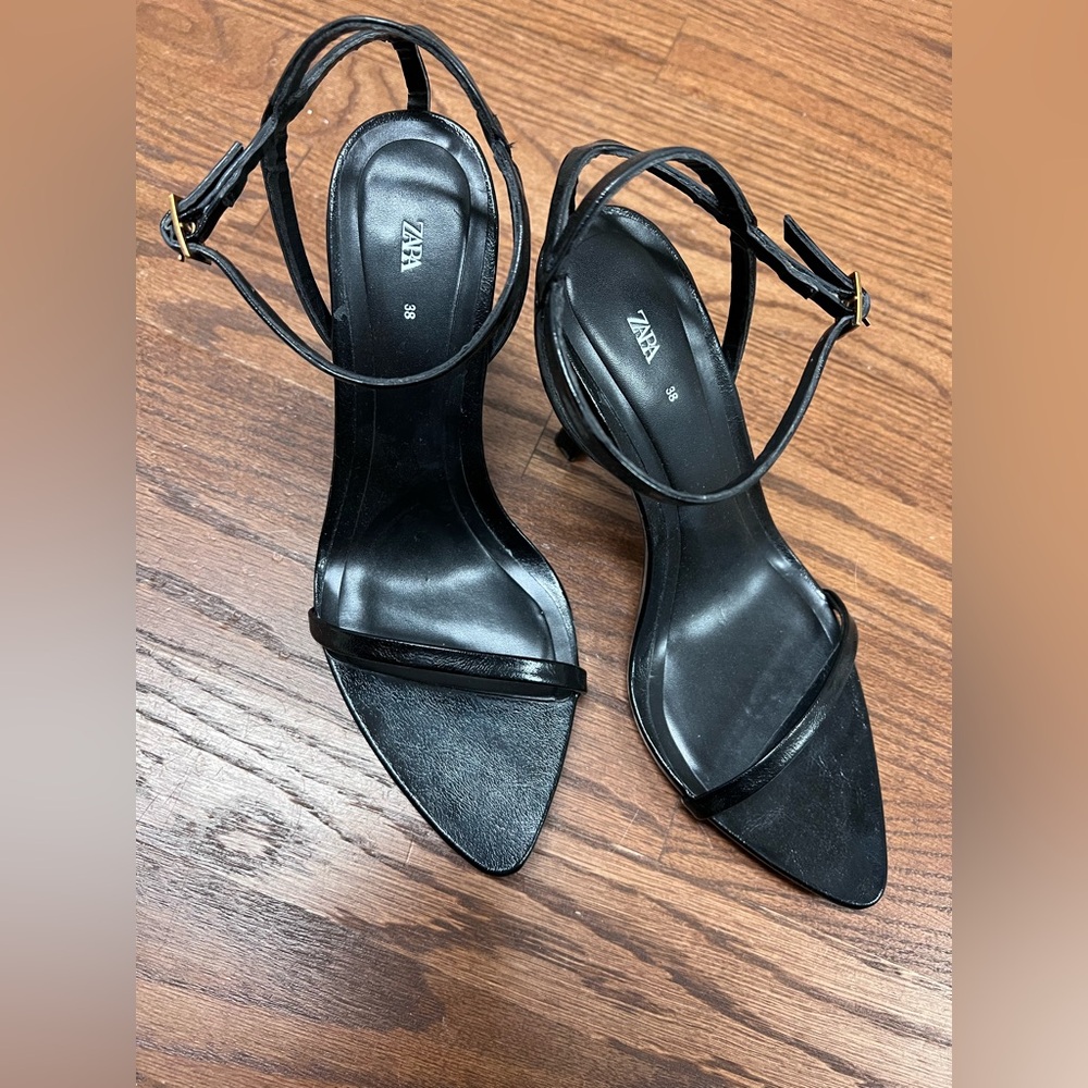 Zara Black Strappy Heels